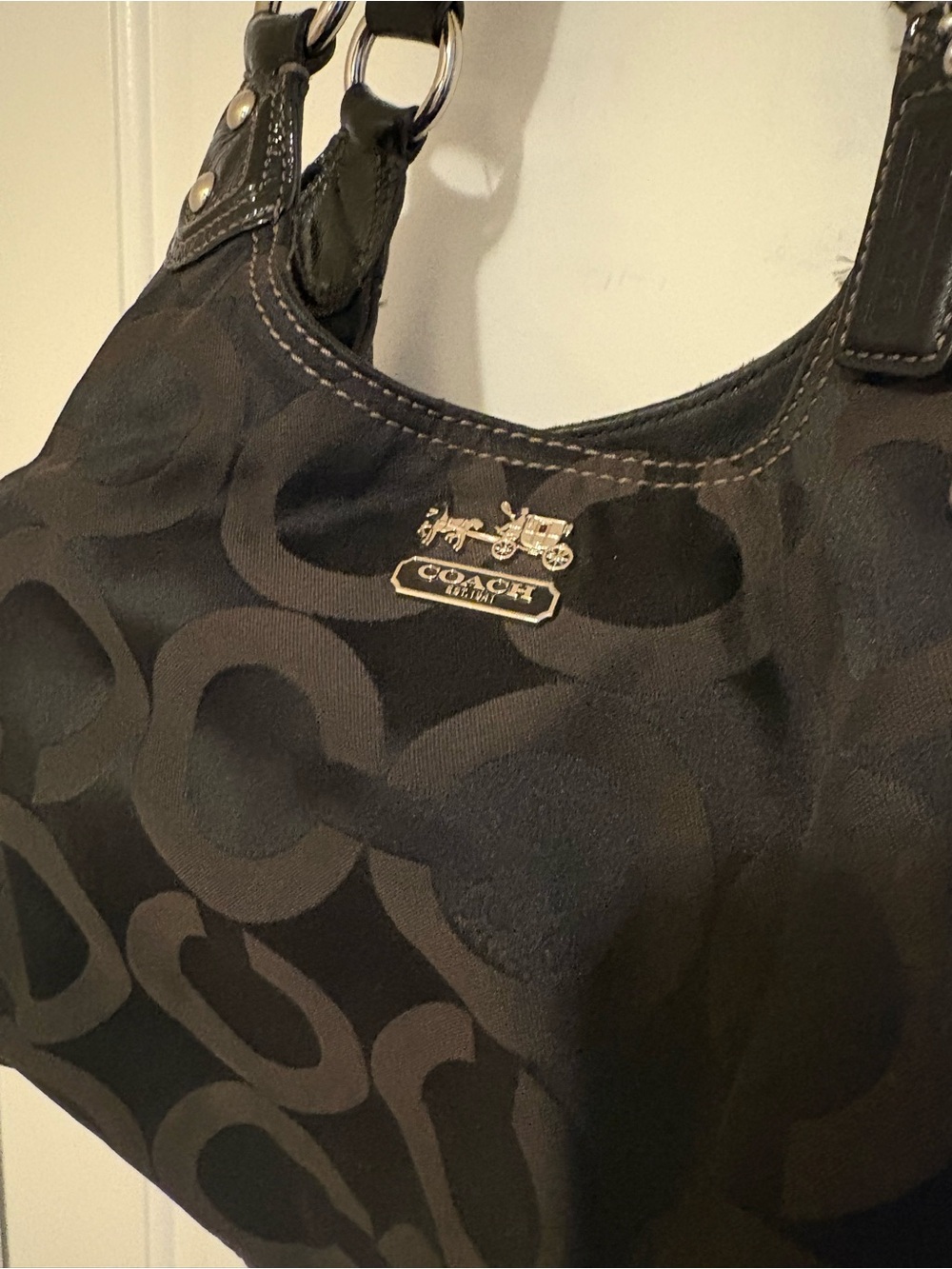 Coach Madison OP Art Maggie Hobo Shoulder Bag